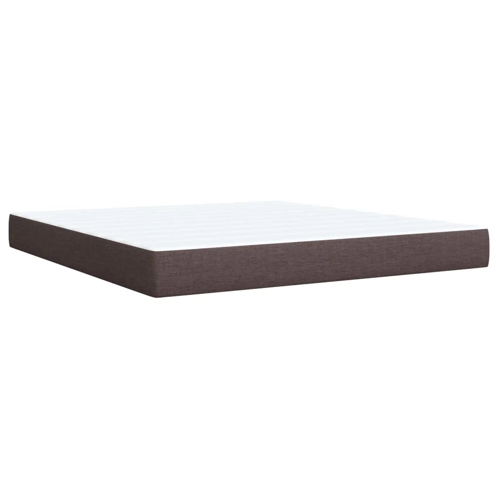 Letto con Box Spring, Materasso e LED Marrone Scuro Tessuto 3451997