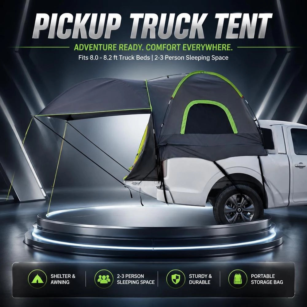 Truck Tent, Camping Tent, Sunshade For 2439-2499 Mm Truck Beds, Waterproof Truck Tent With Extendable Awning, Rain Canopy, And Storage Bag, Sunshade For Camping