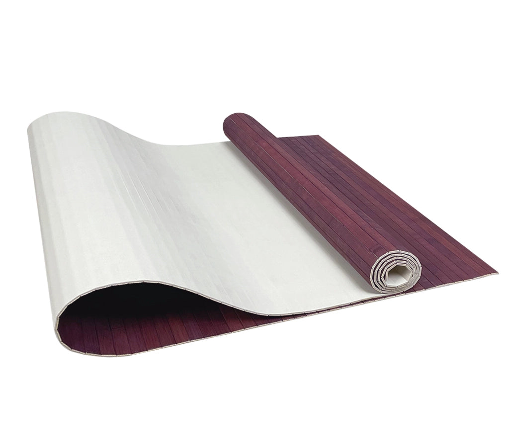 Tappeto Passatoia In Vero Bamboo Tappeto Cucina Ingresso In Legno Antiscivolo Aderente Lavabile E Antimacchia Tagliabile  - Viola - 50x100 cm