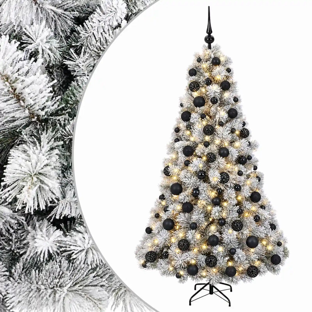 Albero di Natale artificiale con palline 210 cm 300 LED 3466386
