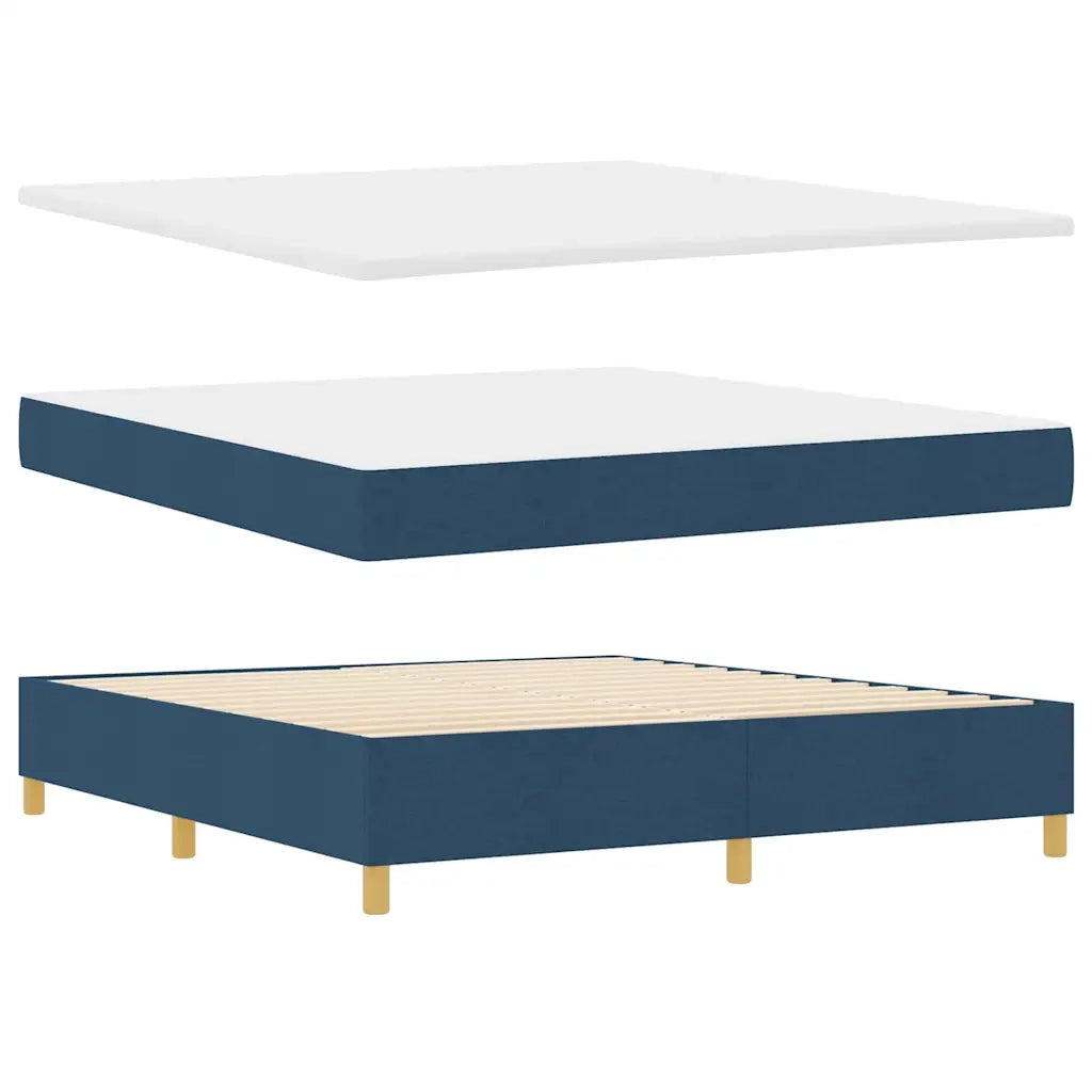 Letto a molle con materasso Blu 140 x 200 cm Tessuto