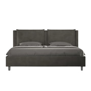 BS COM Letto senza rete imbottito 180x190 microfibra grigio