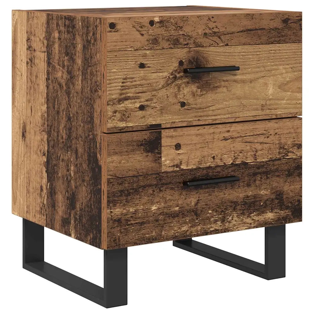 Armadio da Notte 2 pcs Legno Antico e Nero 40 x 35 x 47,5 cm 884067