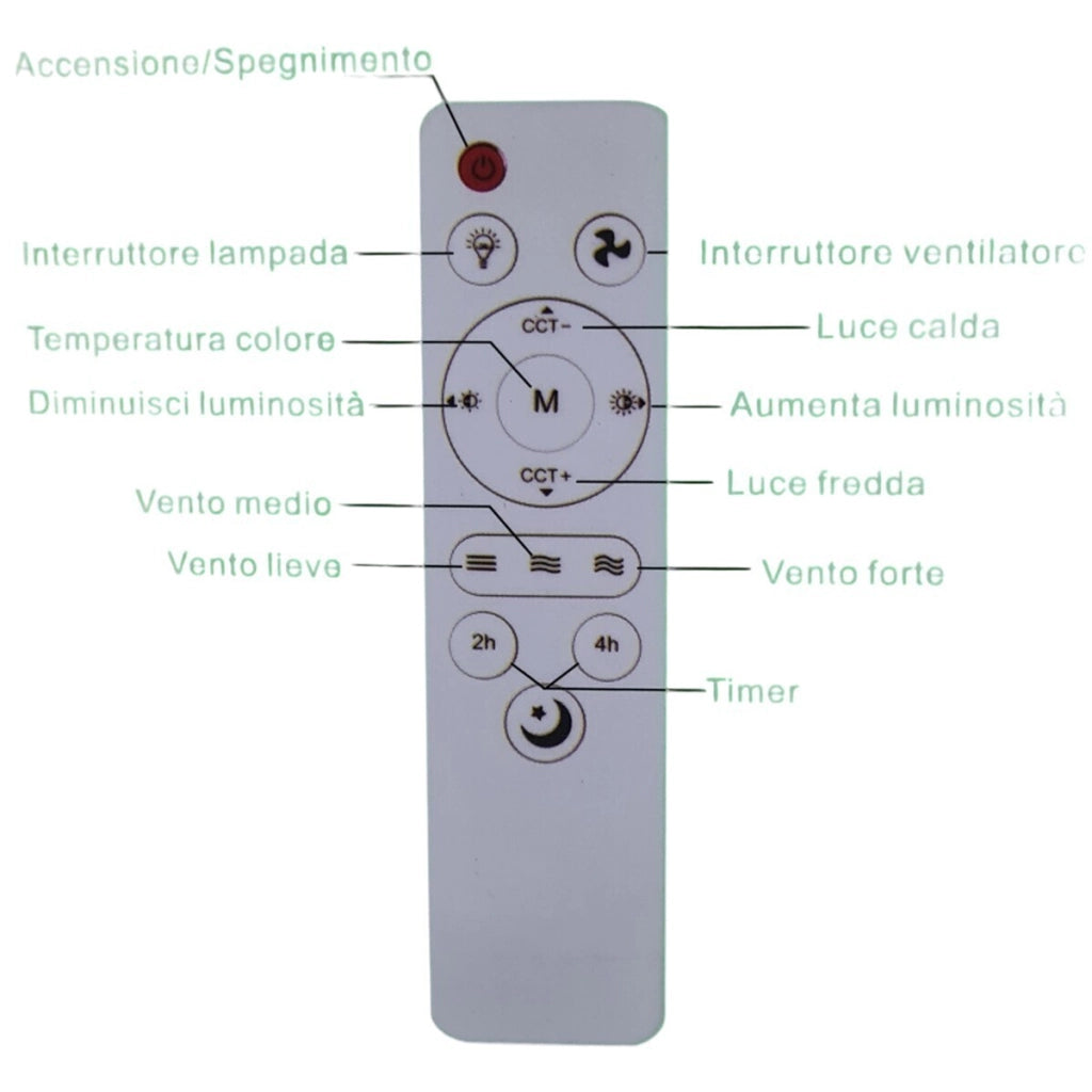 LAMPADA VENTILATORE PLAFONIERA LED SOFFITTO E27 DIMMERABILE PALE TELECOMANDO 30W