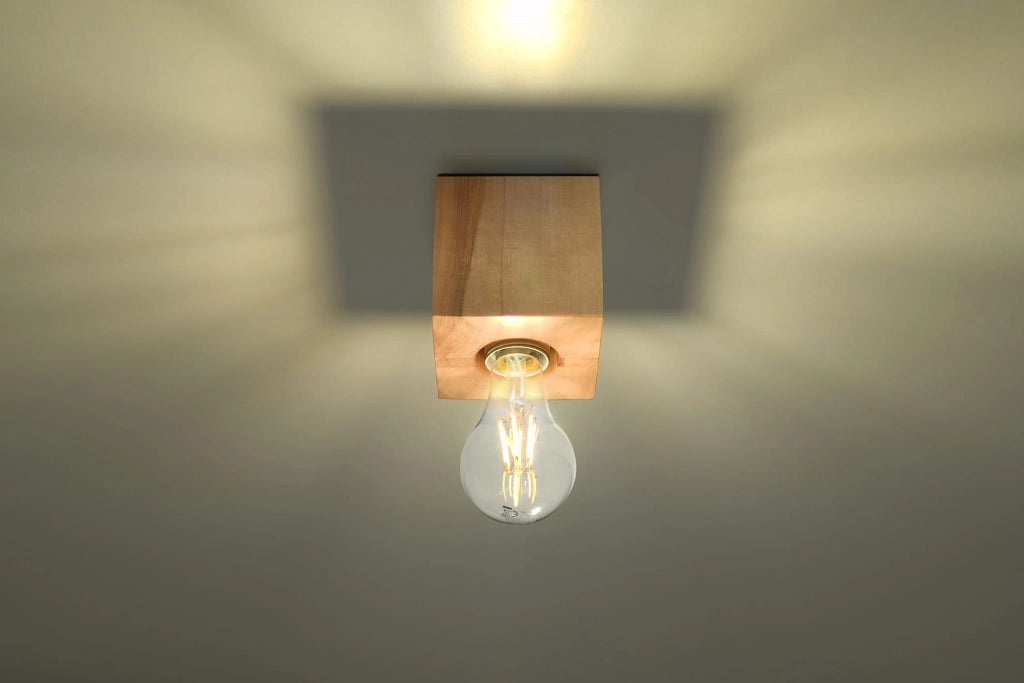 Spot da soffitto ARIZ legno chiaro E27 Sollux SL0675
