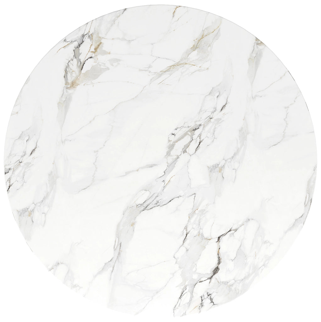 TAVOLO Rotondo 80x80x76 cm MDF e Metallo Colore Oro