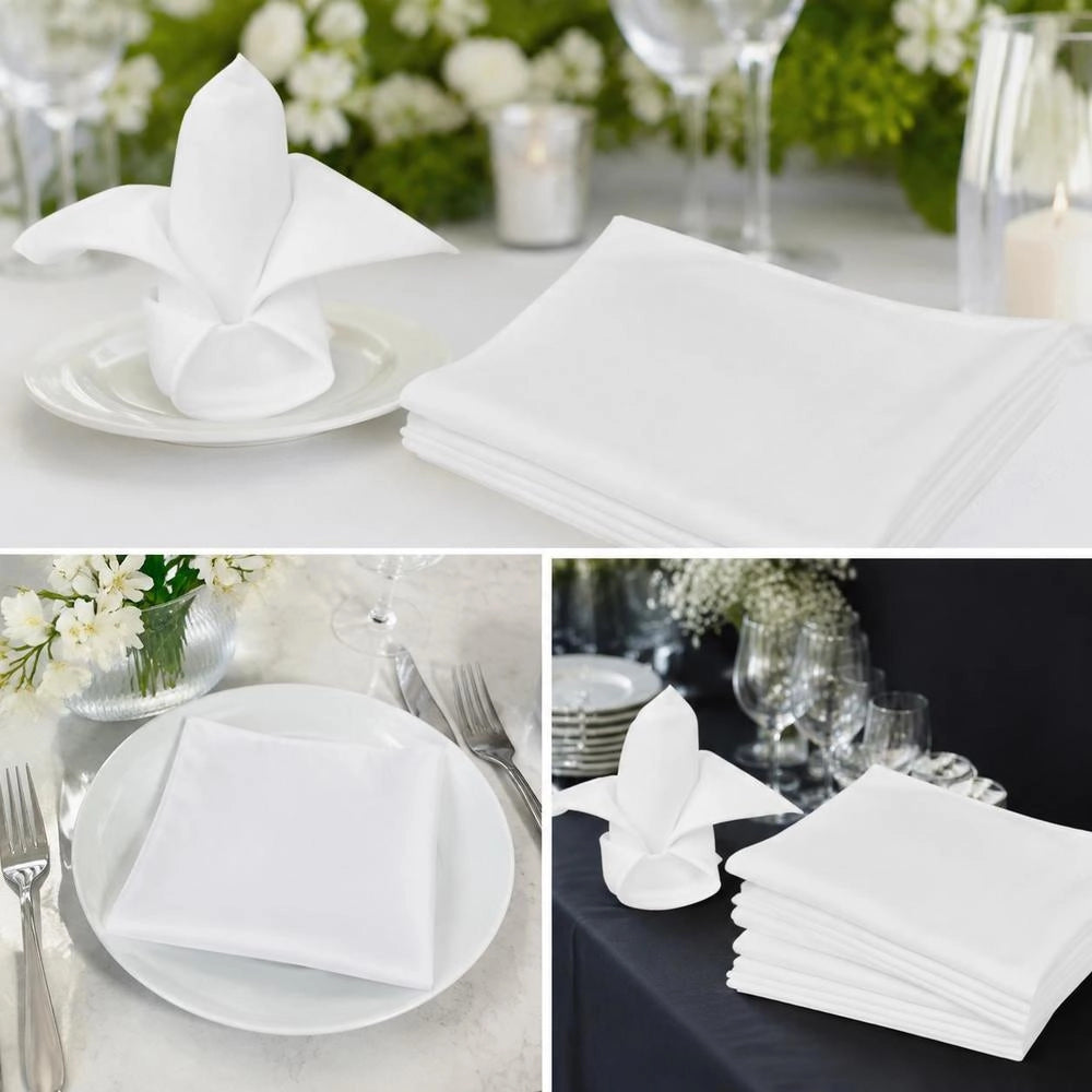 100 White Dinner Napkins 50 X 50 Cm