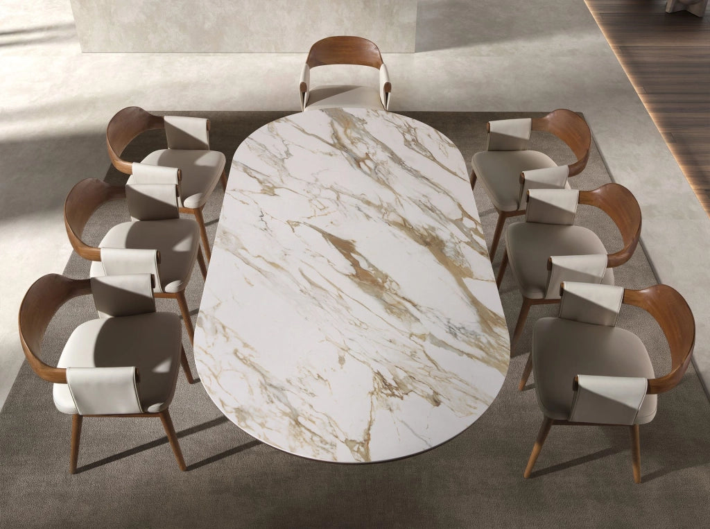 Sedia in noce e similpelle crema