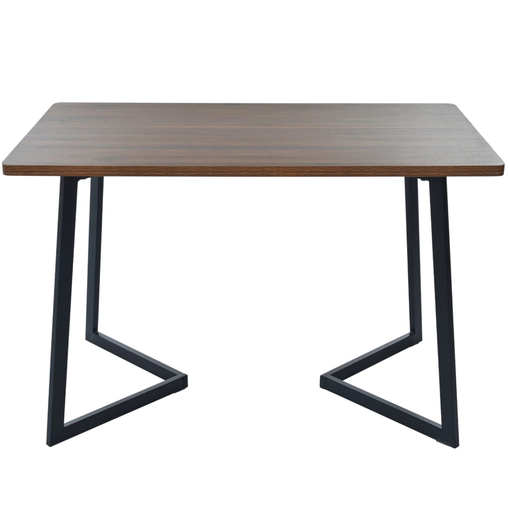 Tavolo da pranzo rettangolare 117x68 cm nero e noce