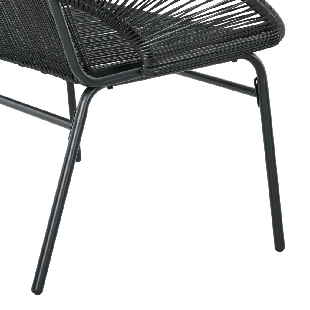 DIVANO DA ESTERNO 2 POSTI 132x72x83 cm Rattan Nero