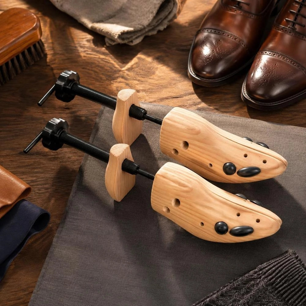 Shoe Trees, 2 Pairs, Size 41-46, Solid Pine Wood