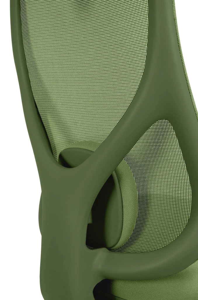 Sedia studio Hispanohogar altezza regolabile in tessuto verde