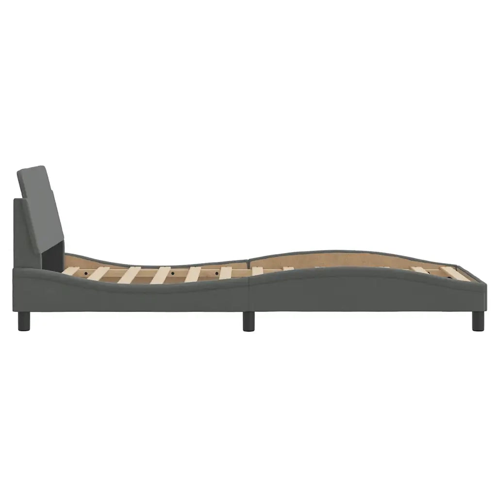 Giroletto-Struttura Letto Dover Grigio Scuro 80x200 cm Tessuto