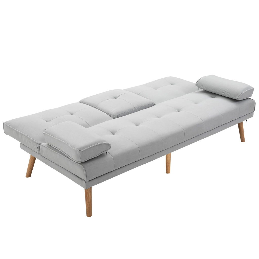 Divano Letto 3 Posti 181x77x72 cm in Tessuto  Grigio