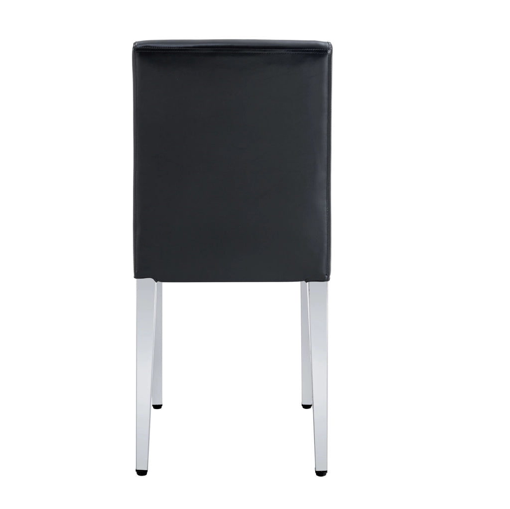 SEDIA da pranzo Set da 2 pezzi 90 cm nero e argento in PU e metallo