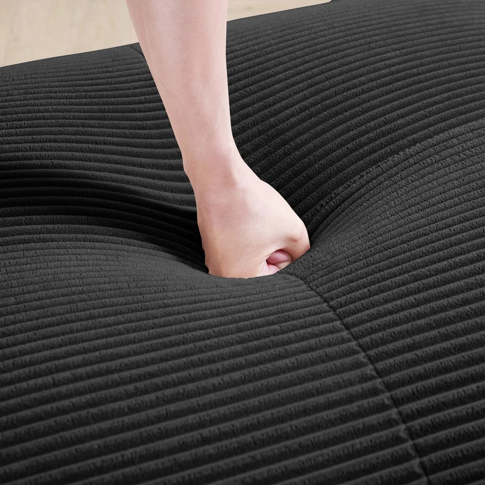 Divano angolare con cuscini ¨C Minimal ¨C velluto nero