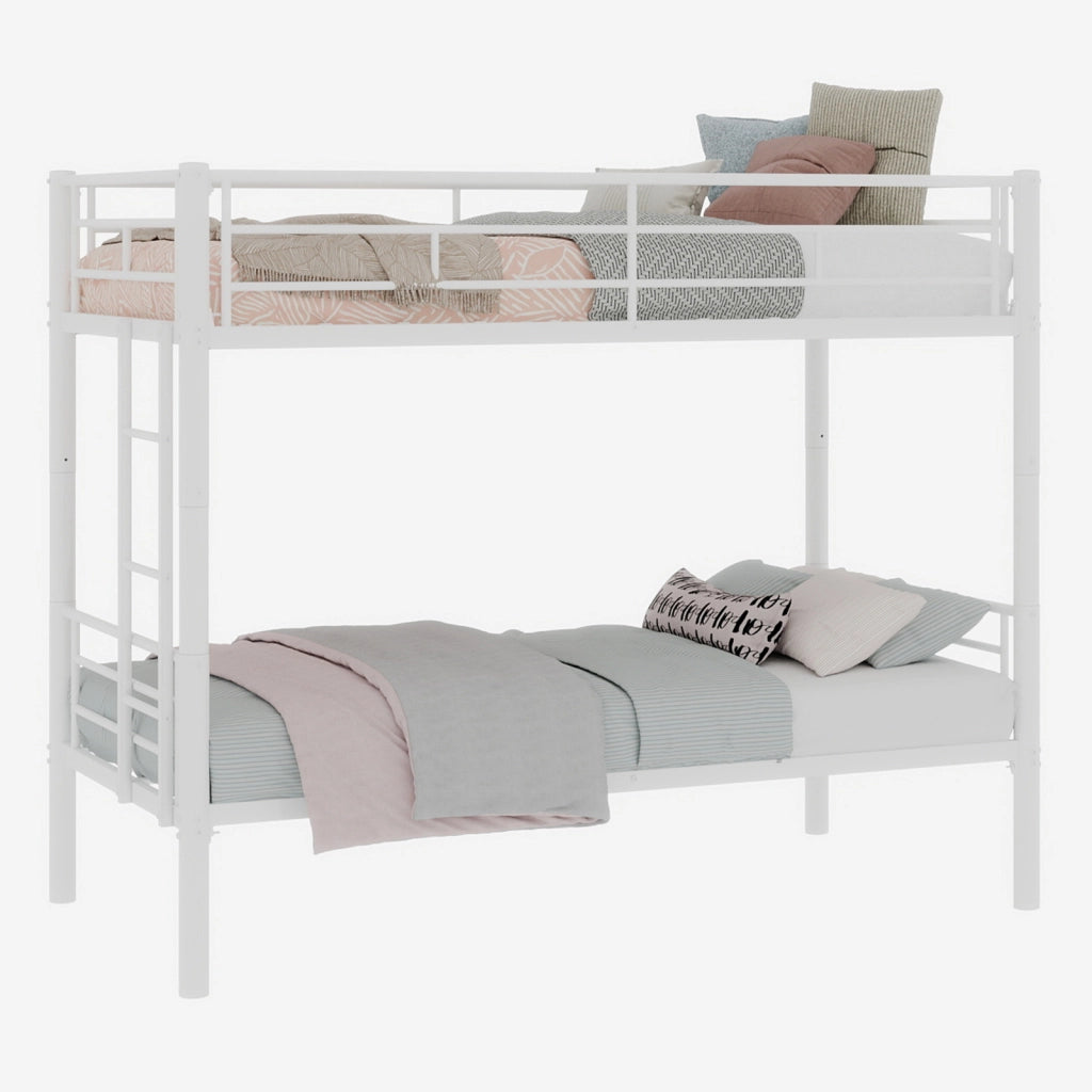 Letto a castello funzionale in ferro bianco 97x196 cm