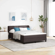 Letto a molle con materasso Marrone Scuro 140 x 200 cm Tessuto 3340027