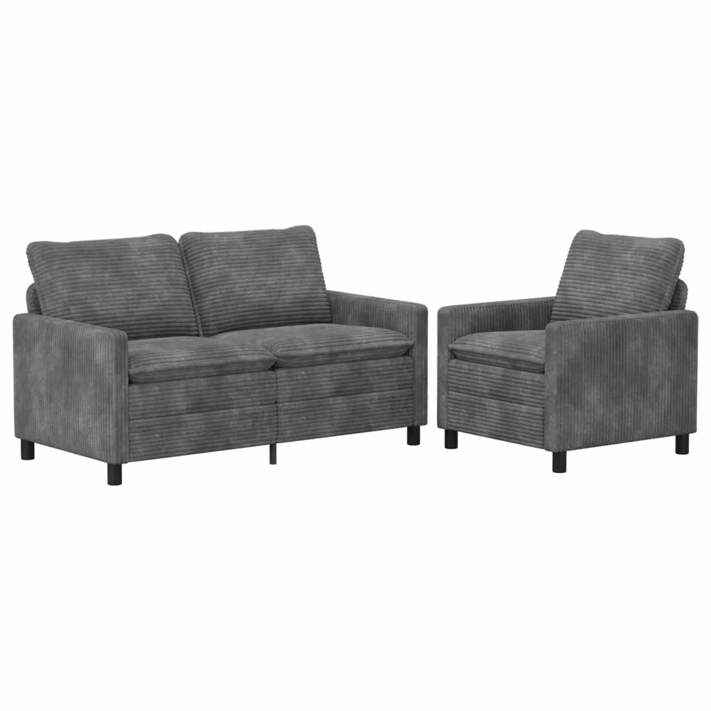Set di divani 2 pcs Grigio Chiaro Poliestere 3417094