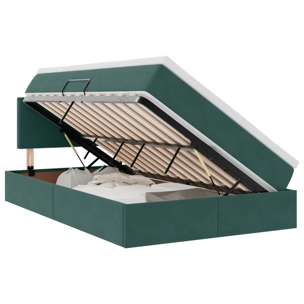 Letto con contenitore LED e materasso Verde Scuro 120 x 190 cm 3371322