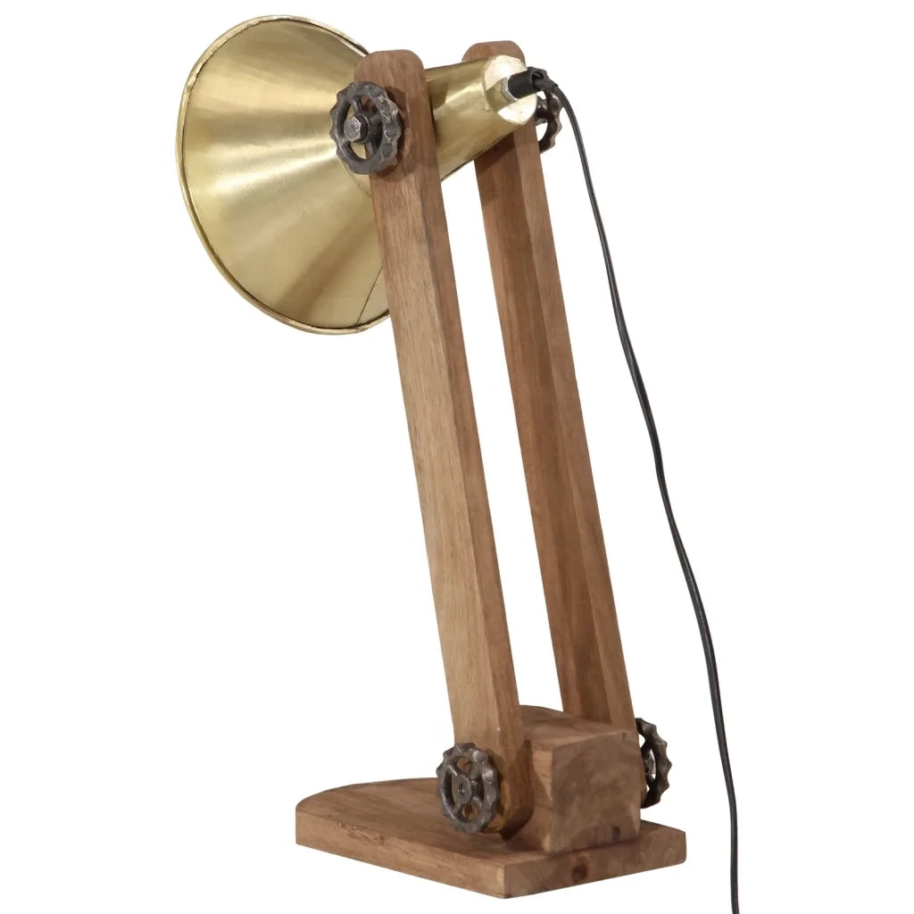 Lampada da scrivania in stile industriale moderno uso decorativo 23 x 13 x 52 cm in ferro ottone antico 02_0047521