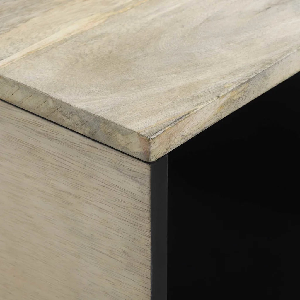 Tavolino da Salotto-Tavolino da soggiorno-Tavolo Beige e Nero 80 x 50 x 40 cm 801469