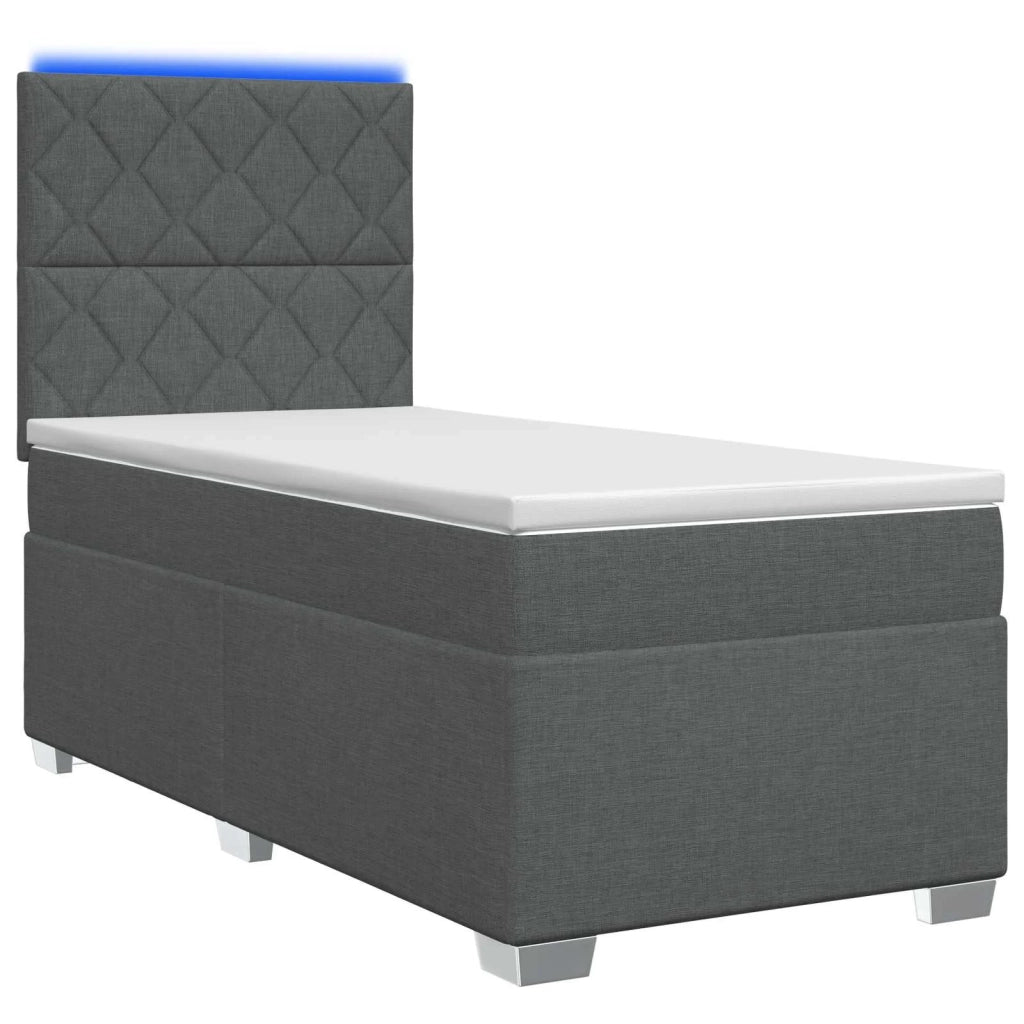 Letto box spring con materasso Grigio Scuro 100 x 200 cm 3454811