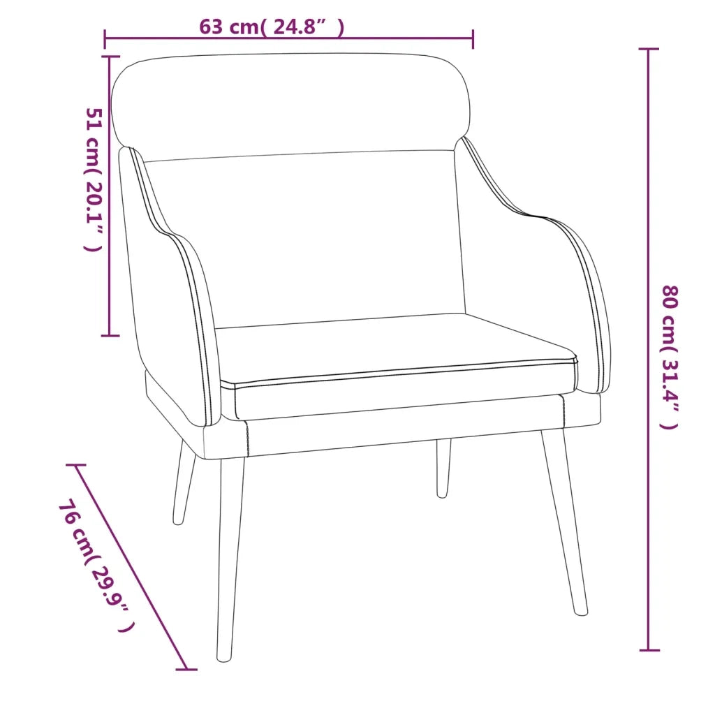 Fauteuil Gris clair 63x76x80 cm Velours