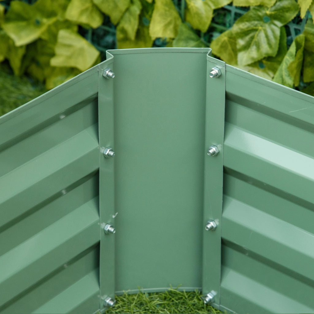 FIORIERA Set da 2 pezzi 100x100x30 cm Acciaio Verde per esterni