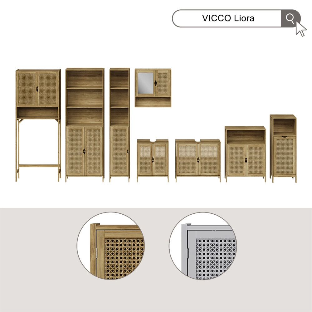 Vicco Mobile sottolavabo per bagno Bambù 48 x 60 cm