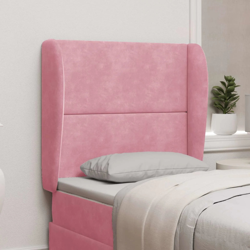 Orecchia della Testata Rosa 80 x 23 x 6 cm Velluto 346575