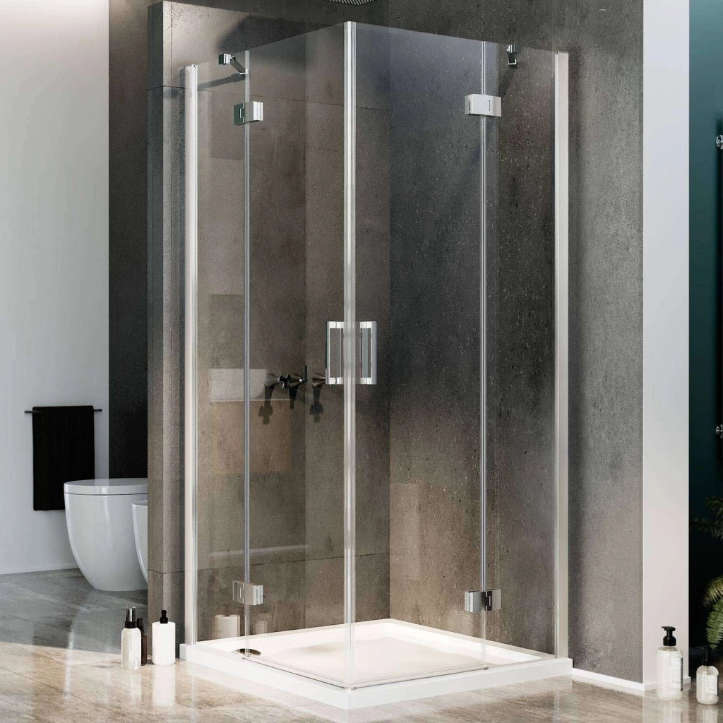 Box Doccia 70x80 CM H190 Trasparente con Easyclean mod. Flip Anta + Anta Ap. Battente