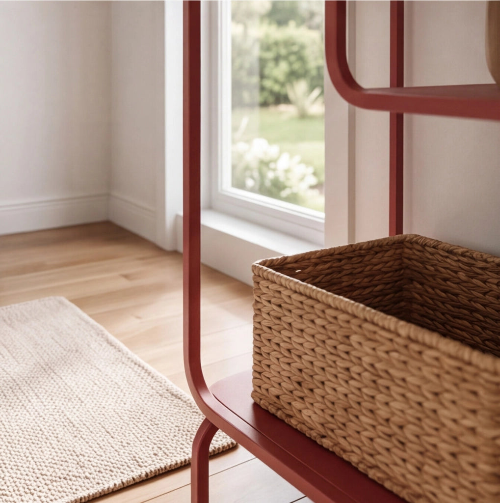 Console design in metallo rosso carminio CAPUCINE