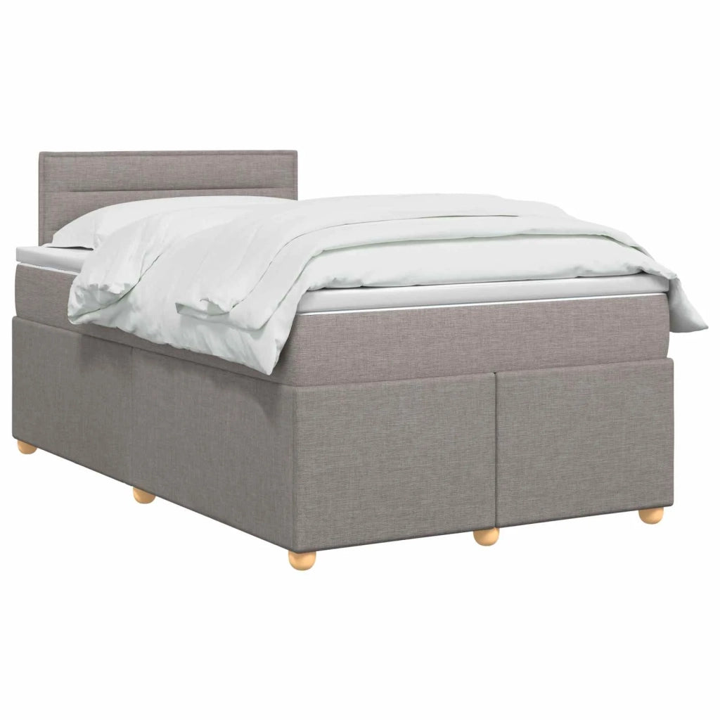 Letto box spring con materasso Tortora 120 x 190 cm Tessuto 3452370