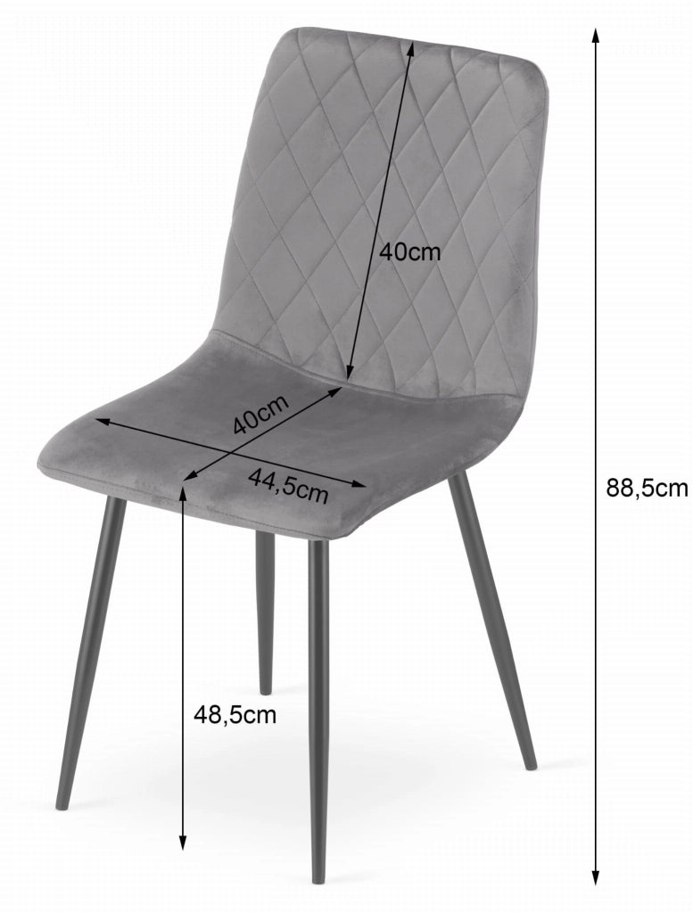 Sedia Valora TURIN in velluto beige, design ergonomico x2