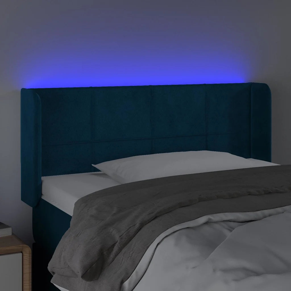 Testiera a LED Blu scuro 93x16x78/88 cm in Velluto 3123276