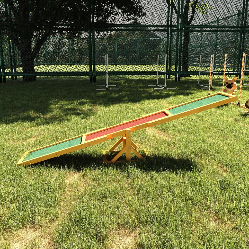Desviae Altalena agility per cani in legno naturale 180 × 30 × 30 cm antiscivolo per addestramento