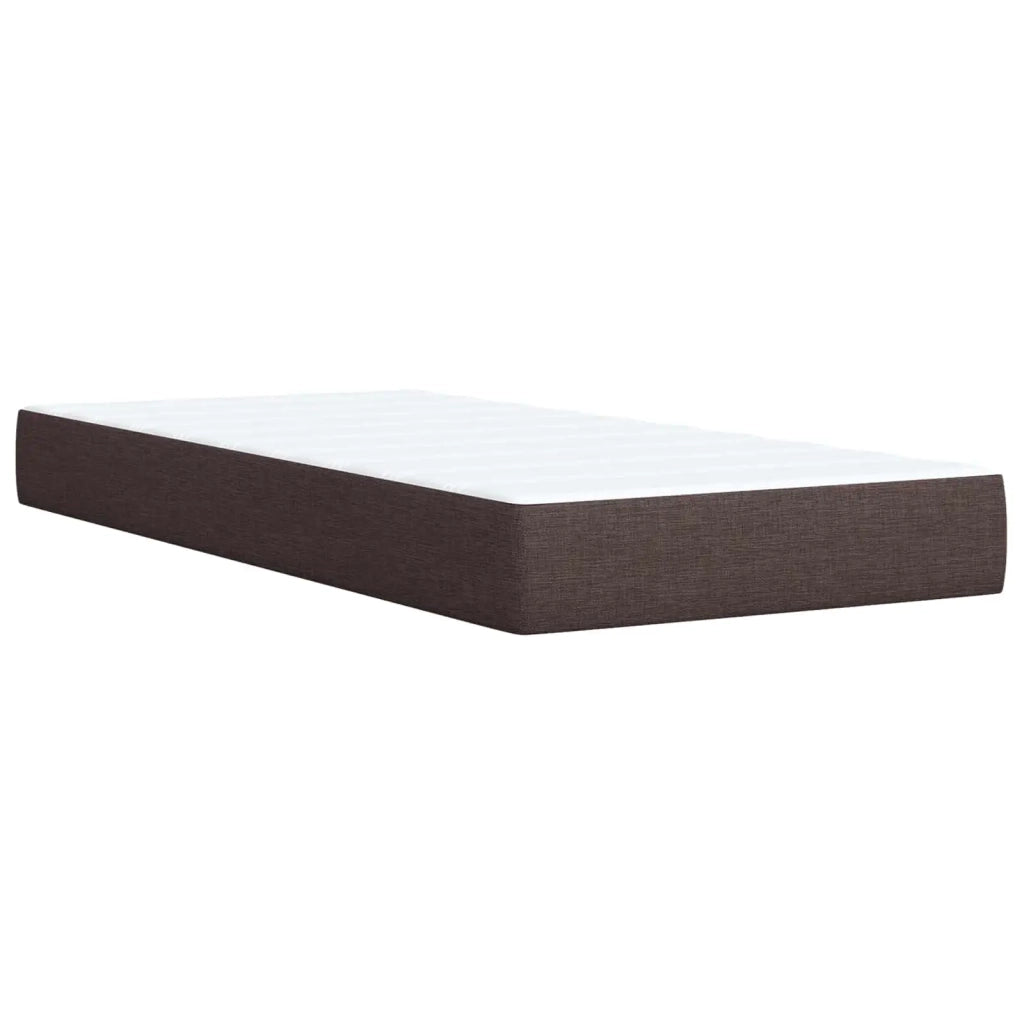 Letto Box Spring LED con Materasso Marrone Scuro 90 x 190 cm 3455744