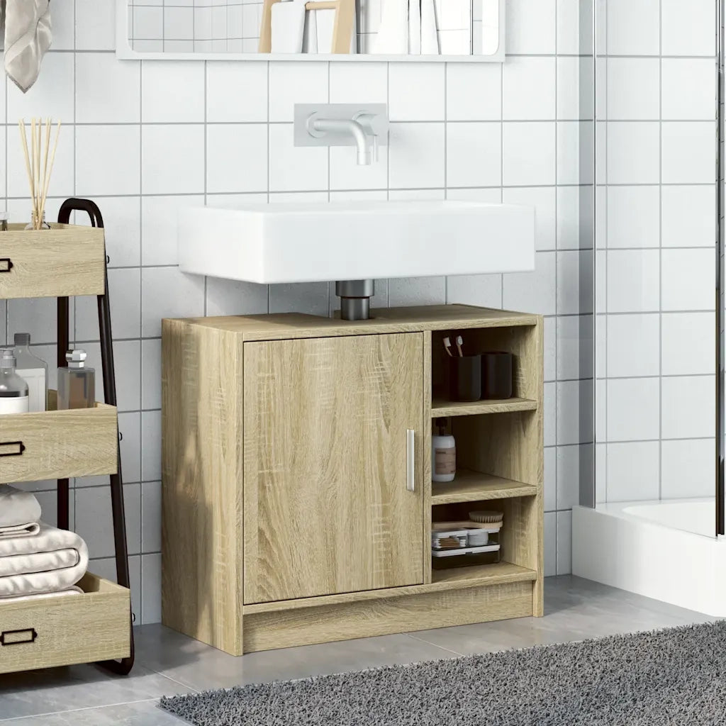 Armoire d'évier chêne sonoma 63x29x55 cm bois d'ingénierie
