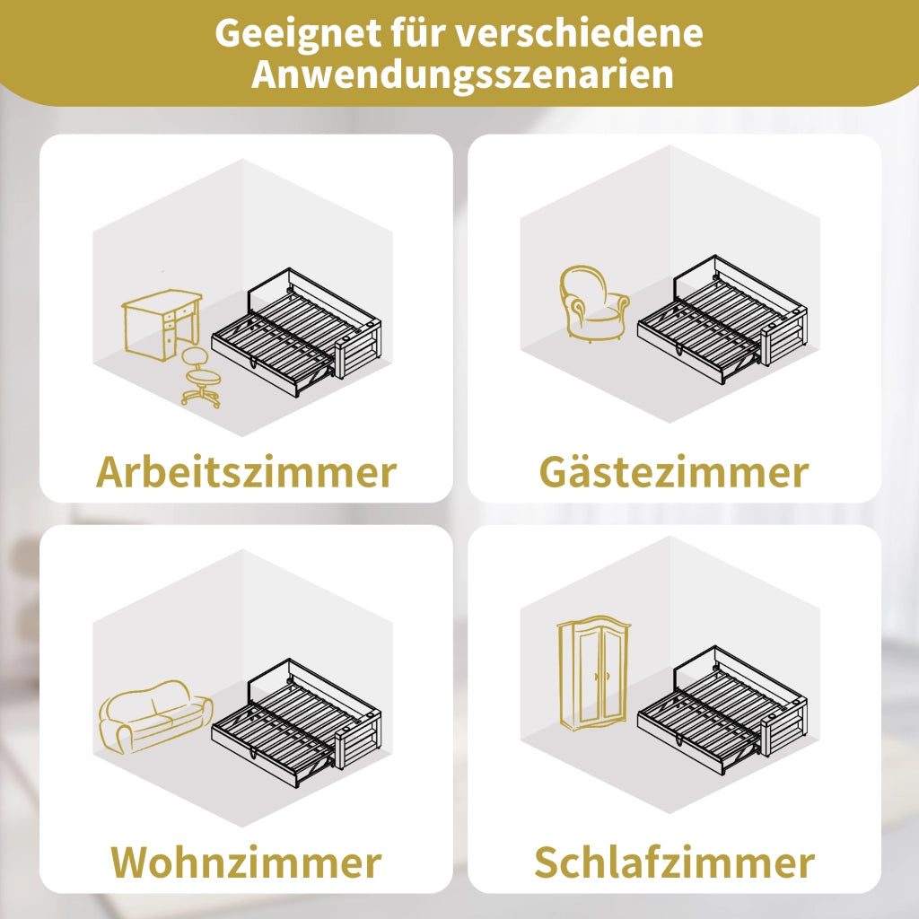 daybett imbottito cotone lino beige 90 x 190 cm
