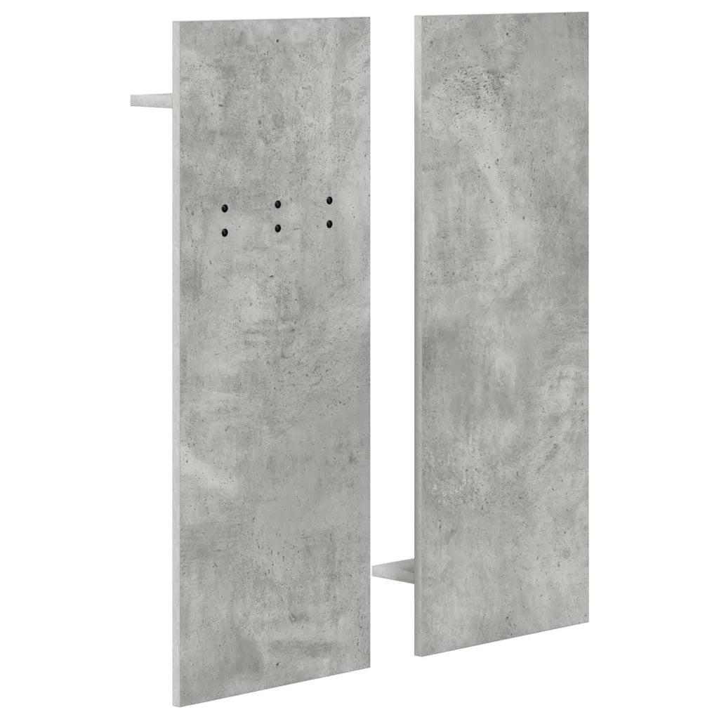 Appendiabiti a muro con specchio Grigio cemento 70 x 10 x 90 cm 874526