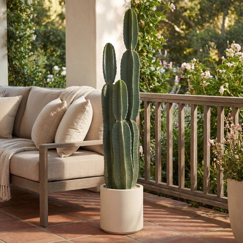 Cactus artificiale decorativo in vaso verde, 111 cm, per soggiorno, ufficio e ingresso