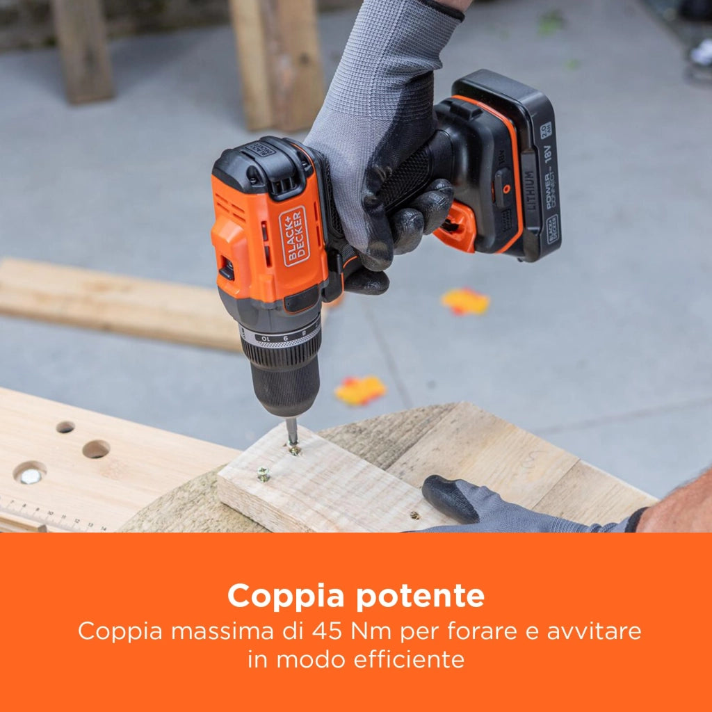 Trapano Avvitatore a Batteria BCD382D2XK Qw 18 V 2 Batterie 2 0 Ah