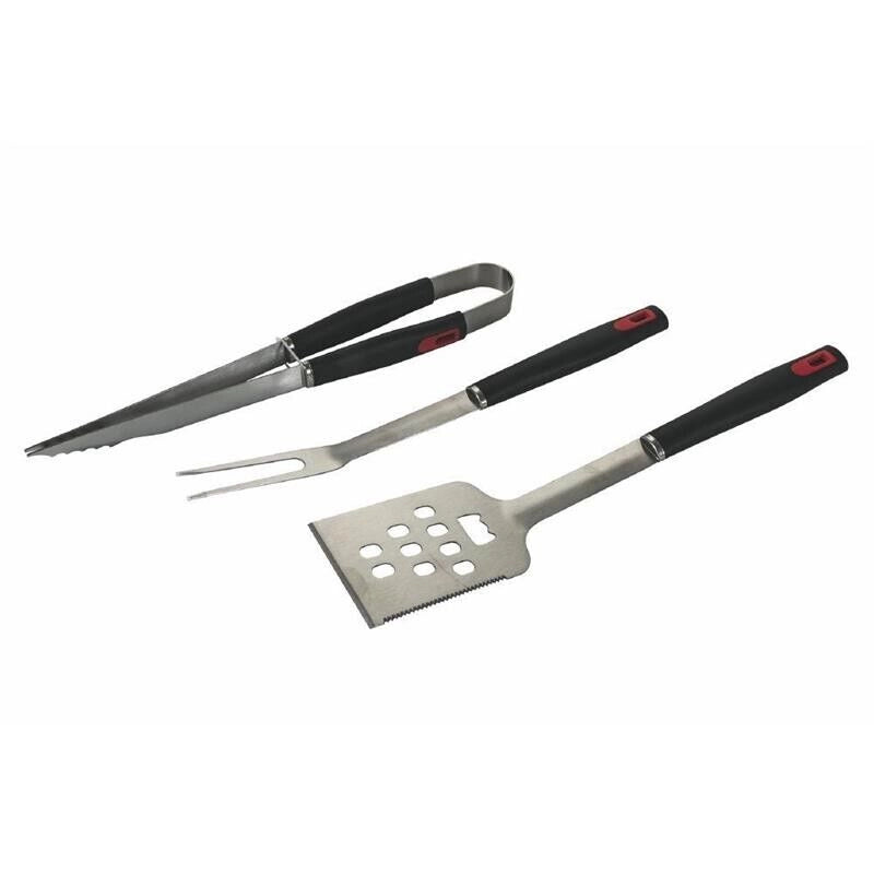 SET 3 UTENSILI BARBECUE ACCIAIO