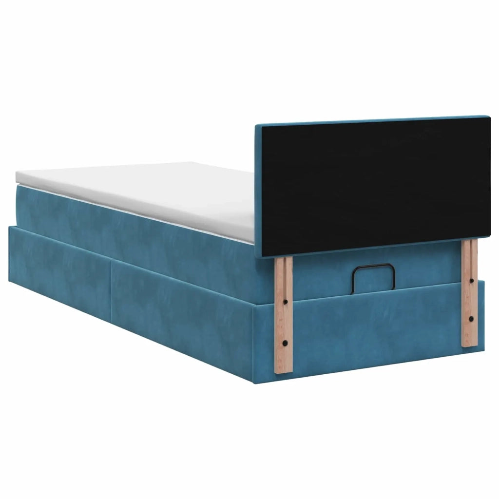 Letto ottomano con materasso Blu Scuro 80 x 200 cm Velluto 3456595