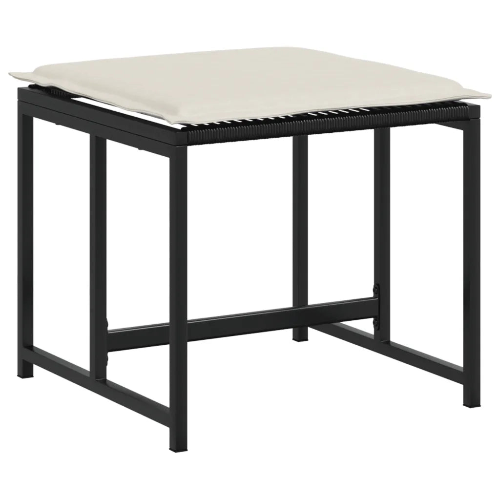 Set da Pranzo da Giardino 9 pz | Set Salotto da Giardino con Cuscini Nero in Polyrattan