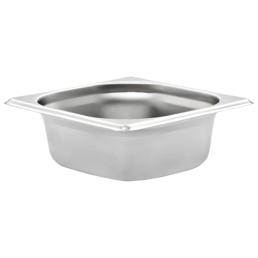 Set di 12 contenitori gastronorm impilabili 176 x 162 x 65 mm pratici da cucina in acciaio inossidabile argentato 02_0046003