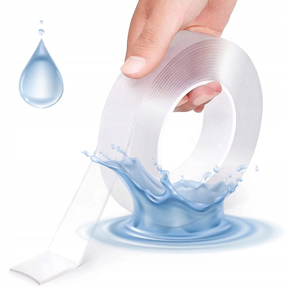 Nastro Biadesivo Nano – Riutilizzabile, Impermeabile, Trasparente | 5m x 30mm x 1mm