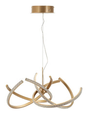 Lampadario LED Celtic Ø62x120 cm in Alluminio e Ferro e PVC Oro e Bianco