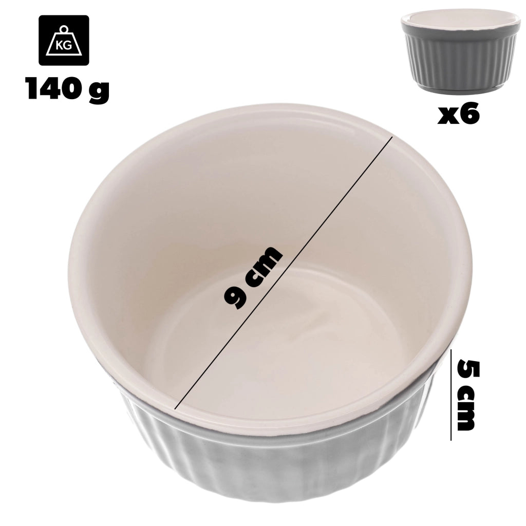 KADAX Ramekins da forno, ciotole da 9 cm, 150 ml, 6 pezzi